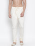 Men's White Cotton Silk Blend Churidar
